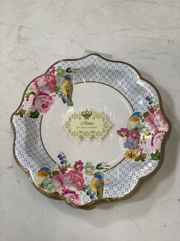 Photo 1 of Talking Tables Truly Scrumptious Floral Plates for a Tea Party, Wedding, Multicolor (1)