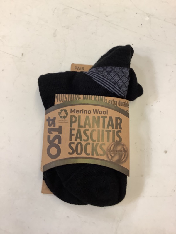 Photo 2 of OS1st FS4 Plantar Fasciitis Socks for Plantar Fasciitis Relief, Arch Support & Foot Health in 4 Styles Medium Black Qtr Crew/Merino