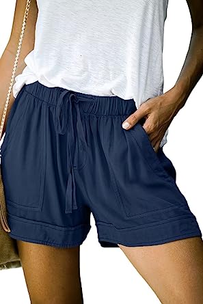 Photo 1 of ANFTFH Womens Shorts Drawstring Mid-Rise Shorts Summer Casual Shorts for Women Medium 