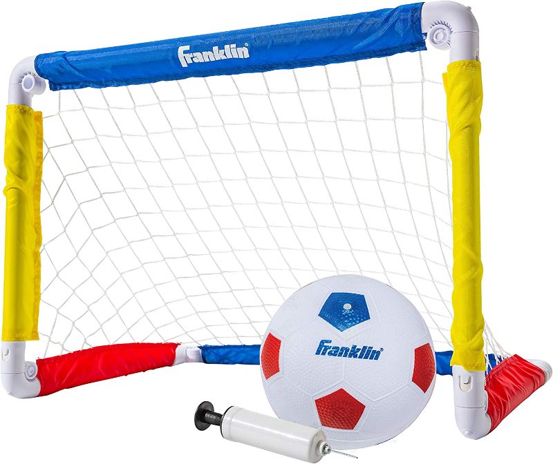 Photo 1 of Franklin Sports Kids Mini Soccer Goal Sets - Backyard + Indoor Mini Net and Ball Set with Pump - Portable Folding Youth Soccer Goal Sets for Kids + Toddlers - 24" x 16"