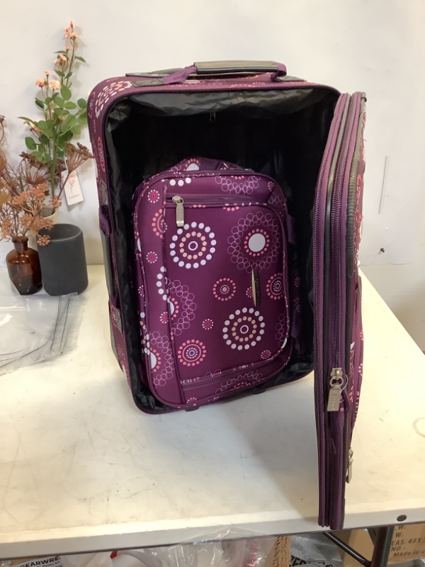 Photo 2 of Rockland 2 Piece Luggage Set, Purple Pearl