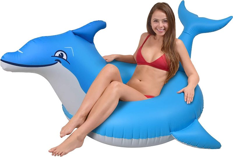 Photo 1 of GoFloats Dolphin Pool Float Party Tube - Inflatable Rafts for Adults & Kids