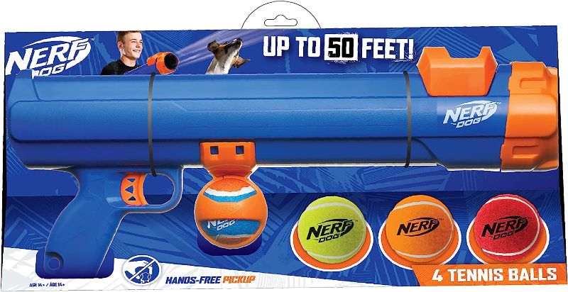 Photo 1 of Nerf Dog Tennis Ball Blaster Dog Toy 16 In Translucent 