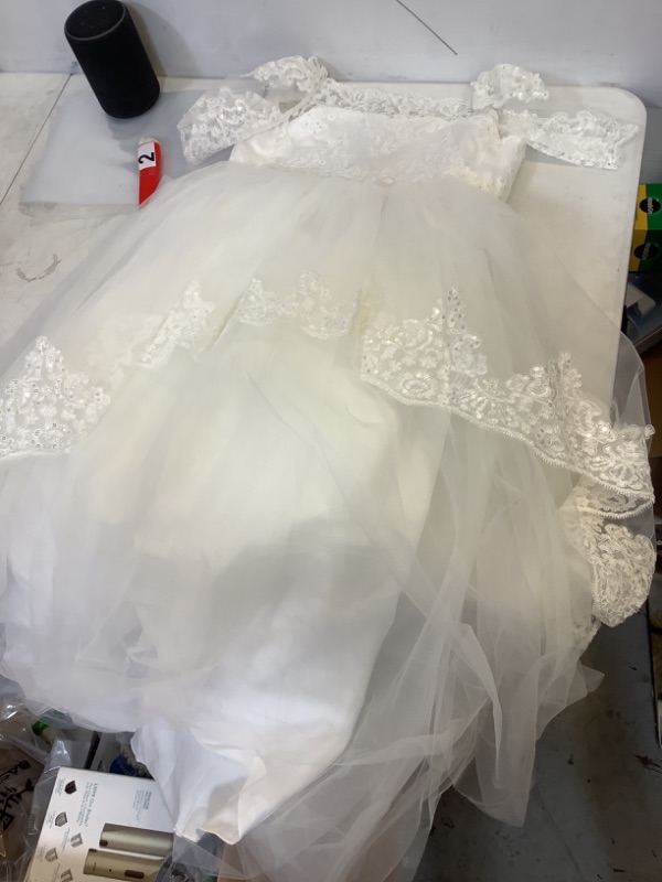 Photo 1 of 8-9Y White Wedding Flower Girl Dress 