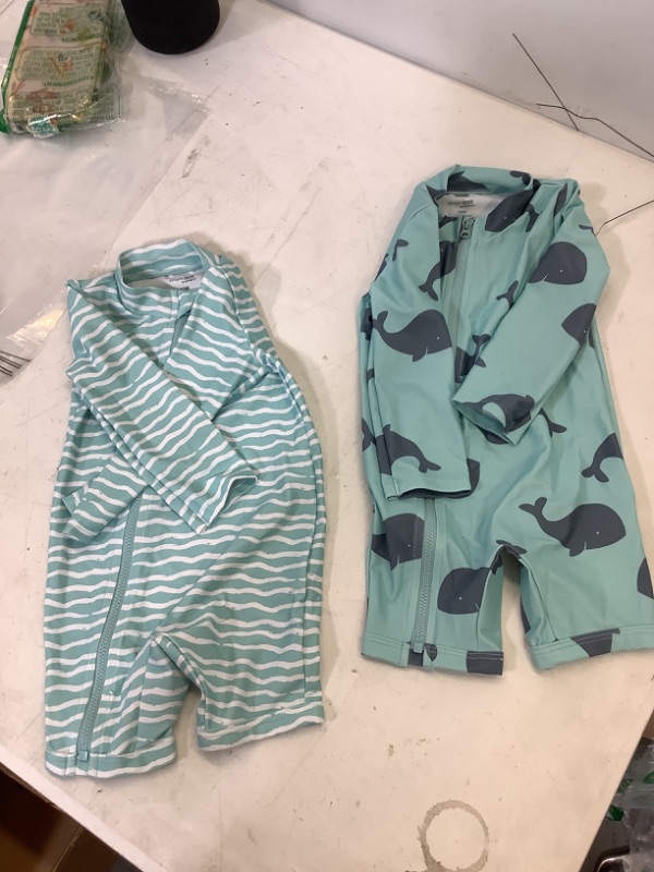 Photo 2 of Simple Joys by Carter's Boy's Baby and Toddler Boys' 2-Piece Swimsuit Trunk and Rashguard Rash Guard Set