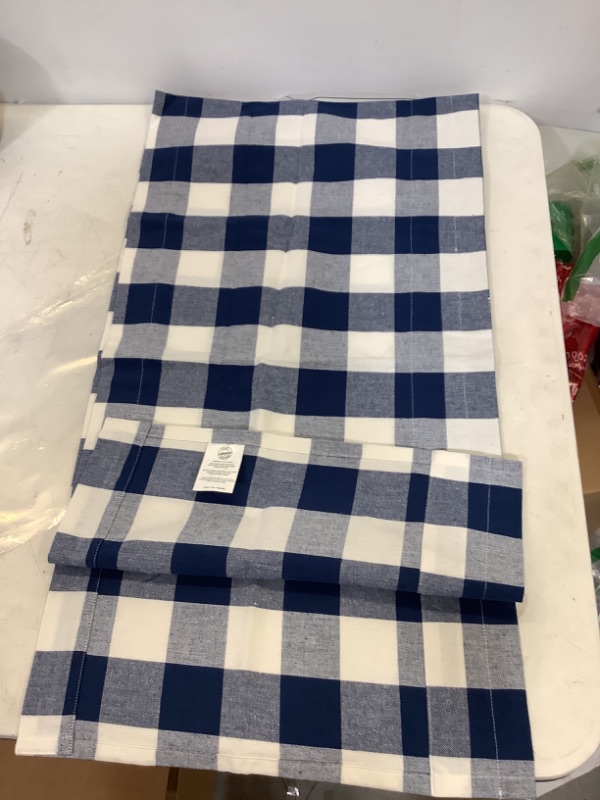 Photo 1 of Blue and White Plaid Table Runner 