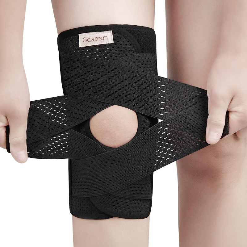 Photo 1 of Galvaran Knee Brace with Side Stabilizers for Meniscal Tear Knee Pain ACL MCL Arthritis Injuries Recovery, Breathable Adjustable Knee Support for Men and Women