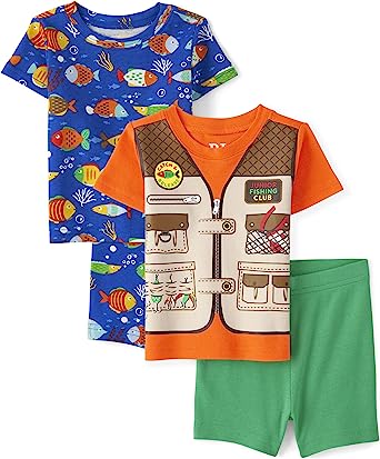 Photo 1 of The Children's Place Baby Boys' Short Sleeve Top and Pants 2 Piece Pajama Sets