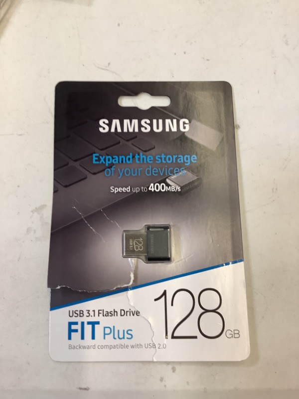 Photo 2 of SAMSUNG FIT Plus 3.1 USB Flash Drive, 128GB, 400MB/s, Plug In and Stay, Storage Expansion for Laptop, Tablet, Smart TV, Car Audio System, Gaming Console, MUF-128AB/AM 128 GB