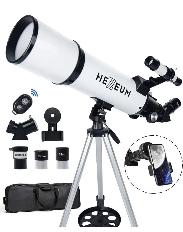 Photo 1 of Telescope 80mm Aperture 600mm - Astronomical Portable Refracting Telescope Fully Multi-coated High Transmission Coatings AZ Mount with Tripod Phone Adapter, Wireless Control, Carrying Bag. Easy Set Up