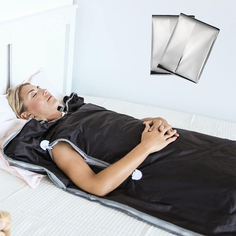 Photo 1 of LifePro Sauna Blanket for Detoxification - Portable Far Infrared Sauna for Home Detox Calm Your Body and Mind Regular Black