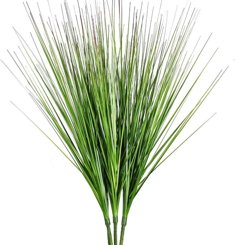 Photo 1 of 27" Artificial Plants Onion Grass Greenery Faux Fake Shrubs Plant Flowers Wheat Grass for House Home Indoor Outdoor Office Room Gardening Indoor Décor 3 Pack