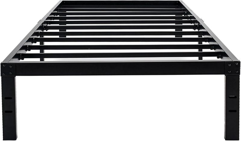 Photo 1 of 45MinST 14 Inch Reinforced Platform Bed Frame/3500lbs Heavy Duty/Easy Assembly Mattress Foundation/Steel Slat/Noise Free/No Box Spring Needed, Twin XL