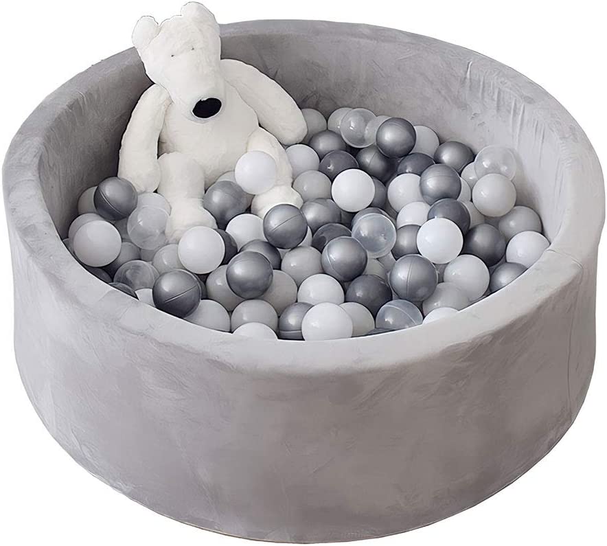 Photo 1 of Ball Pit Pool for Toddlers Memory Foam Soft Round Mini Pool for Baby Kids Gift for Toddlers Light Grey