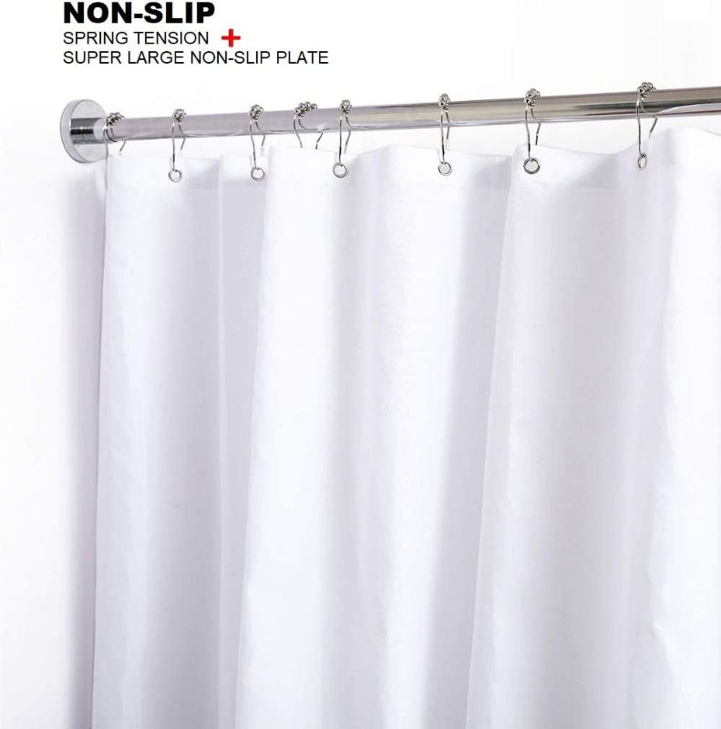 Photo 2 of BRIOFOX Shower Curtain Rods 42-72 Inches, Rust Free + Non-Fall Down, 304 Stainless Steel, Super Large Non-Slip Plate Spring Shower Rod, Use in Bathroom, Kitchen, Home, Never Collapse, No Drilling
