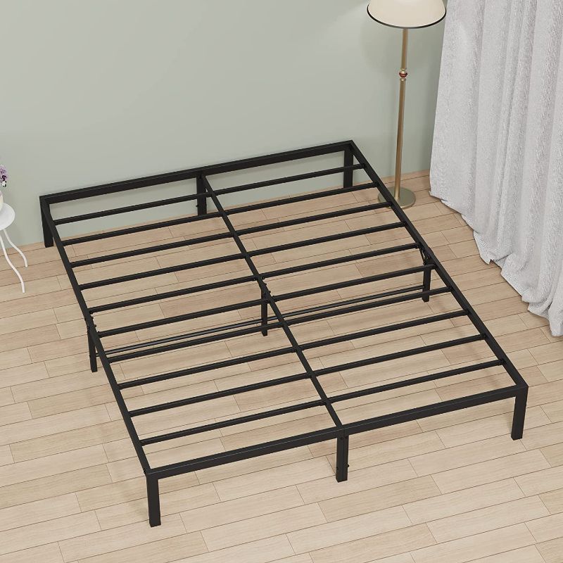 Photo 1 of Musen King Bed Frame, 14 Inch Platform with Storage, Heavy Duty Steel Metal Bed Frame No Box Spring Needed, Noise Free, Anti-Slip, Easy Assembly (Max Load: 1200lb)