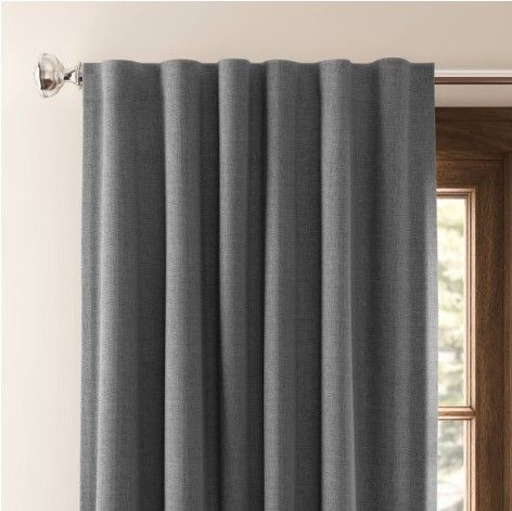 Photo 1 of Threshold linen aruba black out charcoal curtains