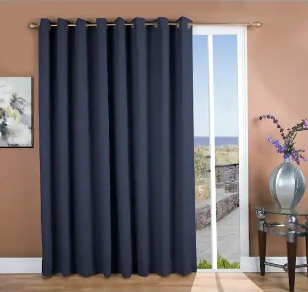 Photo 1 of Blue Grommet Blackout Curtain - 112 in. W x 84 in. L
