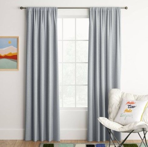 Photo 1 of 2pc Room Darkening Heathered Window Curtain Panel - Room Essentials™