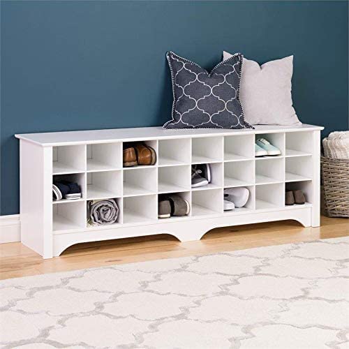 Photo 2 of Prepac 24 Shoe Cubby Wide Hall Bench, 15.5" D x 60" W x 20.25" H, White
