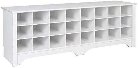 Photo 1 of Prepac 24 Shoe Cubby Wide Hall Bench, 15.5" D x 60" W x 20.25" H, White
