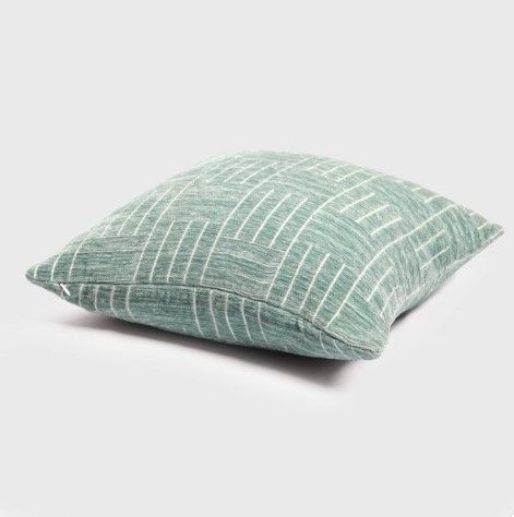 Photo 2 of 2 pack Staggered Striped Chenille Woven Jacquard Square 24x24 Throw Pillow - freshmint

