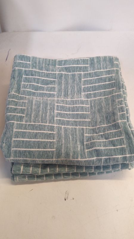 Photo 4 of 2 pack Staggered Striped Chenille Woven Jacquard Square 24x24 Throw Pillow - freshmint

