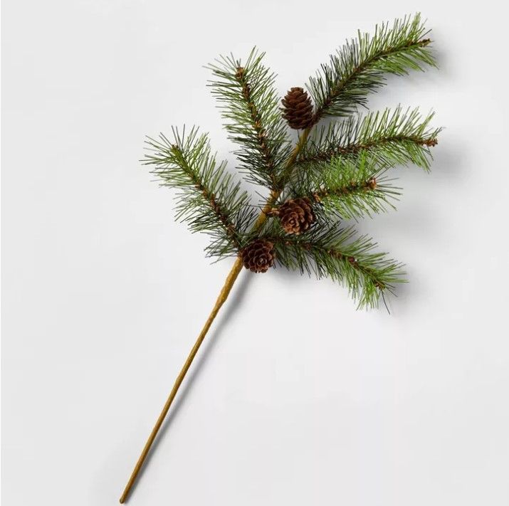 Photo 1 of 36in Two Tone Green Hard Needle Pinecones Stem Artificial Christmas Pick - Wondershop™