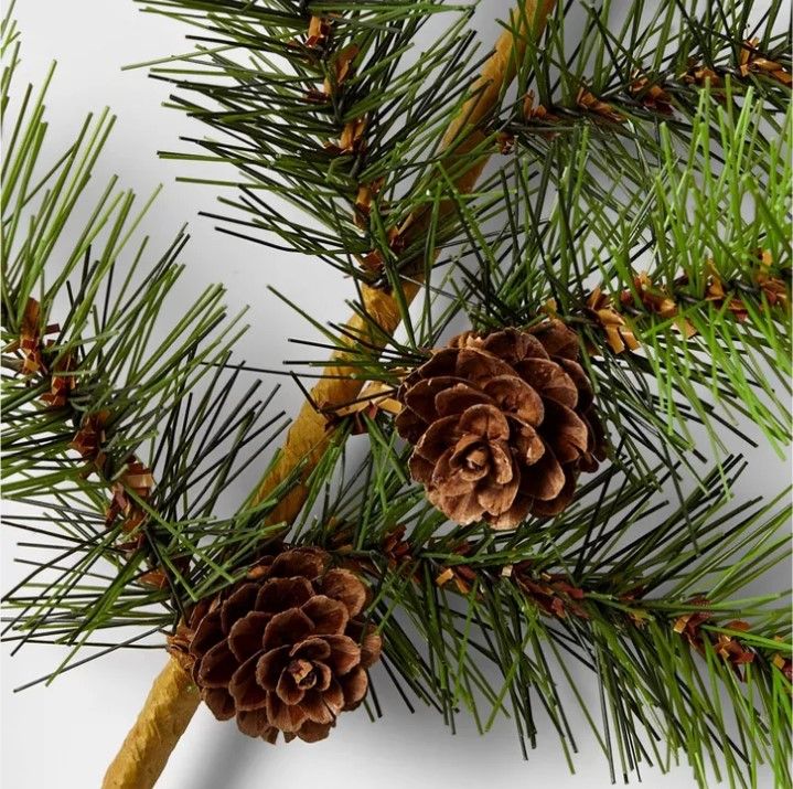 Photo 2 of 36in Two Tone Green Hard Needle Pinecones Stem Artificial Christmas Pick - Wondershop™