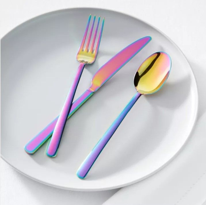 Photo 2 of 12pc Stainless Steel Annika Rainbow Silverware Set