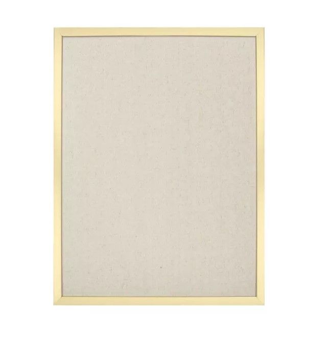 Photo 1 of 19" x 25" Linen Framed Natural Pinboard Gold - Sheffield Home

