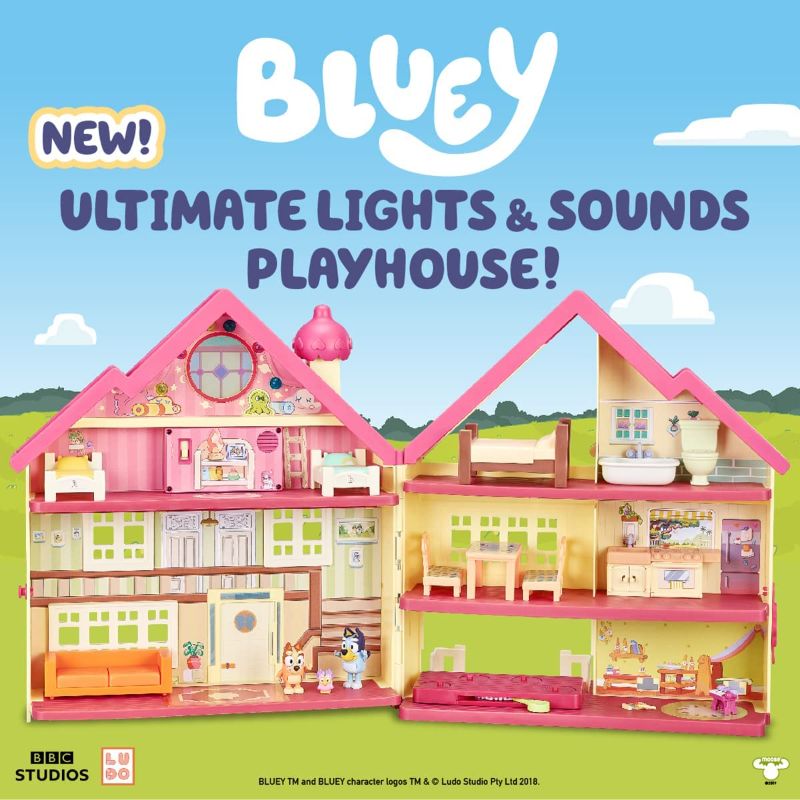 Photo 1 of Bluey Ultimate Lights & Sounds Playhouse with Two posable Figures and Accessories | Heeler Home
