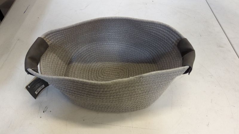 Photo 3 of 13 Half Coiled Rope Basket Gray - Threshold