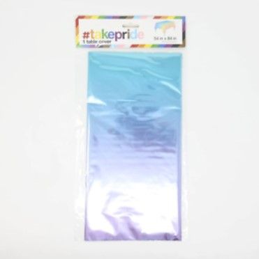 Photo 1 of 4 Pack #TAKEPRIDE LGBT Pride Blue/Purple Iridescent Party Table Cover 54" x 84" 4 Pack