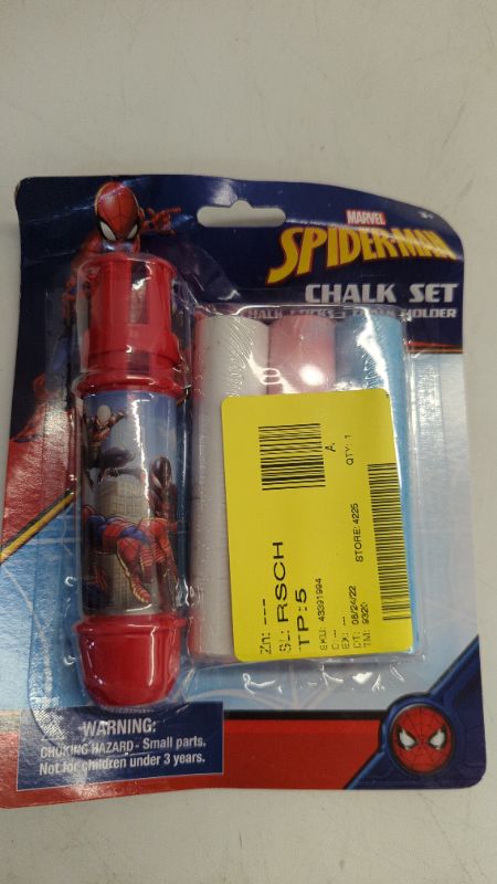 Photo 1 of Spider Man 3 pc Jumbo Chalk Set
