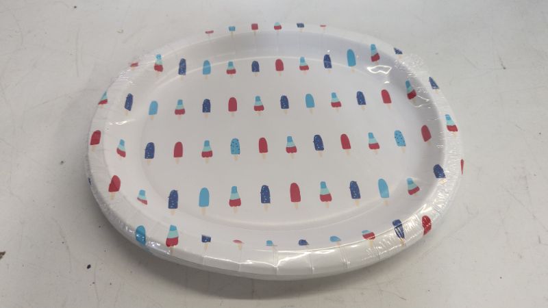 Photo 3 of 10ct Oval Americana Platter with Popsicles White - Sun Squad