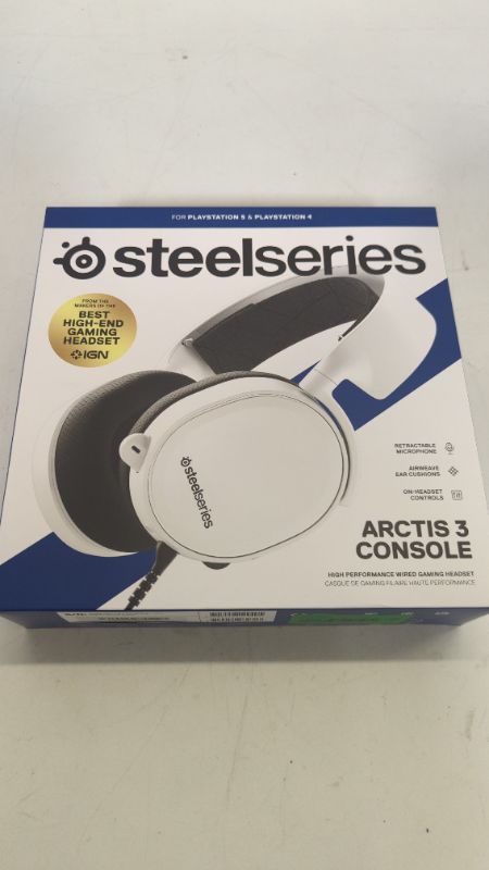 Photo 2 of SteelSeries Arctis 3 Console - Stereo Wired Gaming Headset for PlayStation 5 / 4, Xbox Series X|S, Nintendo Switch, VR, Android and iOS - White White Arctis 3 Console