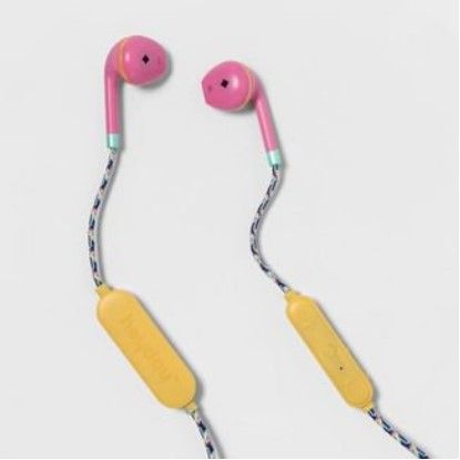 Photo 2 of Heyday Wireless Bluetooth Braided Cord Flat Earbuds - Bright Pink
