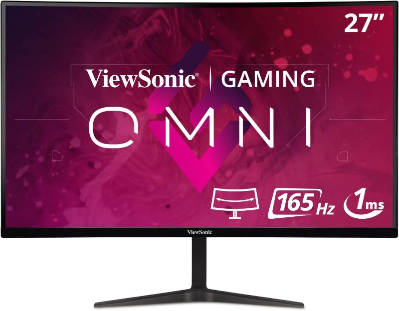 Photo 1 of ViewSonic 27" 1080p Curved 165Hz 1ms(MPRT) Gaming Monitor with FreeSync Premium Eye Care 2x HDMI and DisplayPort