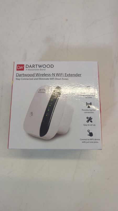 Photo 3 of Dartwood WiFi Extender and Booster - Range Repeater with Coverage up to 1000 sq.ft and 10 Devices - For Wi-Fi 2.4GHz and Up to 300 Mbps