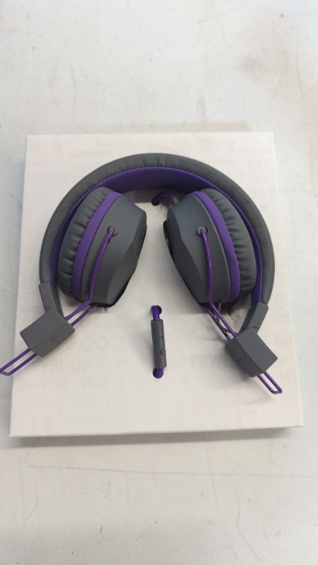 Photo 2 of JLab JBuddies Studio Wired Kids Headphone - Gray/Purple