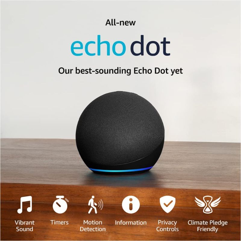 Photo 1 of All-New Echo Dot (5th Gen, 2022 release) | Smart speaker with Alexa | Charcoal
