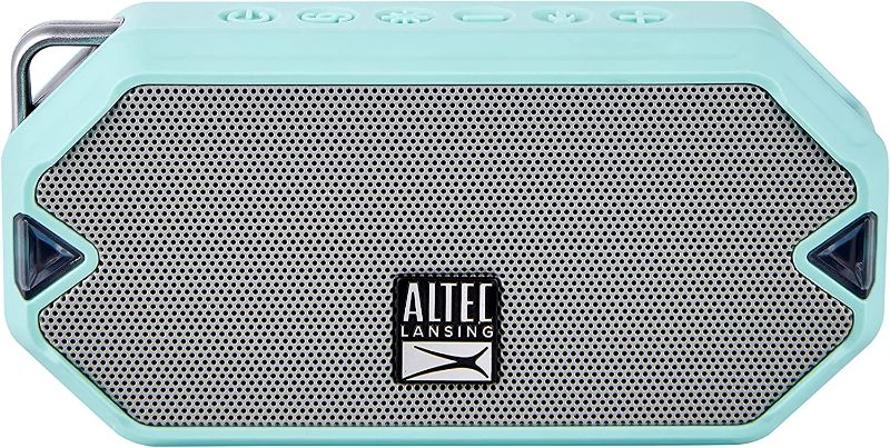 Photo 1 of Altec Lansing HydraMini Wireless Bluetooth Speaker, IP67 Waterproof USB C Rechargeable Battery with 6 Hours Playtime, Compact, Shockproof, Snowproof, Everything Proof (Mint Green)
