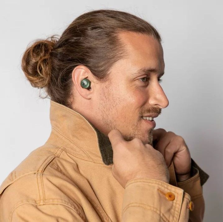 Photo 2 of JLab Go Air True Wireless Bluetooth Earbuds + Charging Case | Green | Dual Connect | IP44 Sweat Resistance | Bluetooth 5.0 Connection | 3 EQ Sound Settings Signature, Balanced, Bass Boost