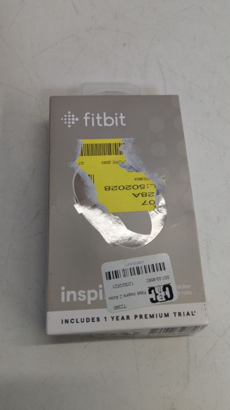 Photo 2 of Fitbit Inspire 2 Health & Fitness Tracker with a Free 1-Year Premium Trial, 24/7 Heart Rate, Lunar White, One Size (S & L Bands Included) Lunar White 1 Count (Pack of 1)