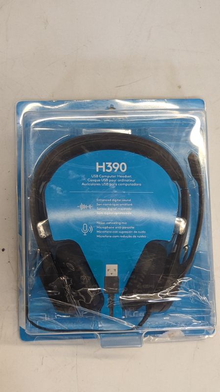 Photo 3 of Logitech H390 Wired Headset for PC/Laptop, Stereo Headphones with Noise Cancelling Microphone, USB, In-Line Controls, Works with Chromebook - Black
