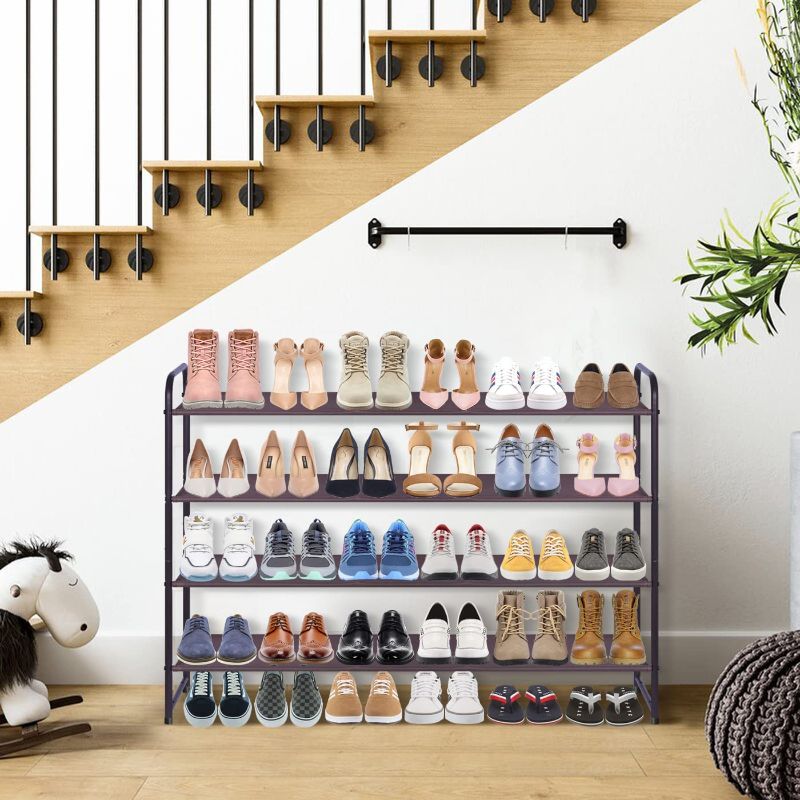 Photo 2 of KIMBORA 4 Tier Long Shoe Rack for Closet, Wide Shoe Storage Organizer Stackable Shoe Shelf for Floor, Bedroom 30-Pairs (Bronze)

Product Dimensions 32.4"D x 11.4"W x 42.7"H

