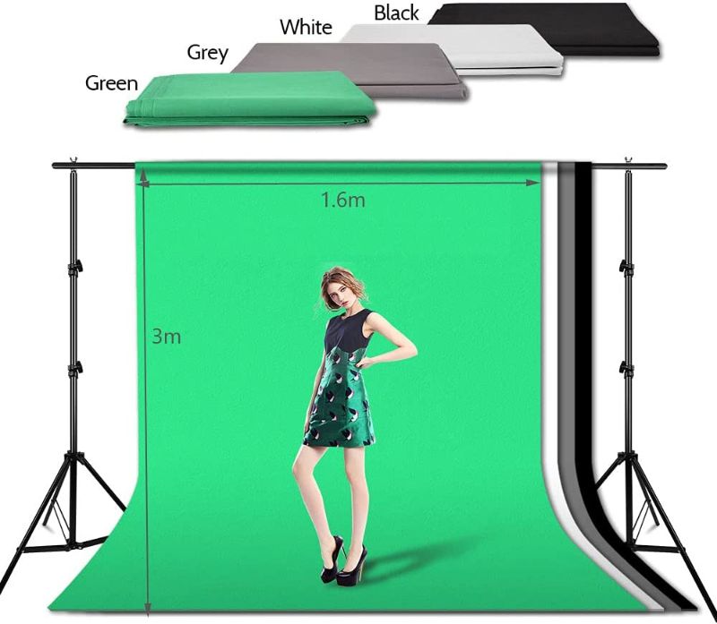 Photo 2 of YISITONG Photography Video Studio Lighting Kit Softbox Umbrella Continuous Lighting Set with 4 Backdrops 6.2ft x 10ft Background Stand Support System for Photo Studio Product Portrait Video Shooting
