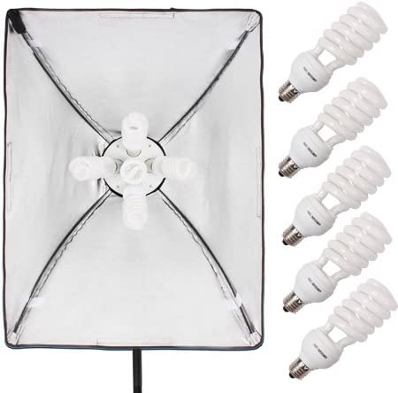Photo 2 of 2 pack Large White Photography Softbox with Stands and Bulbs
