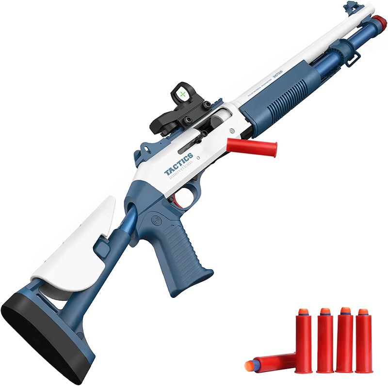 Photo 1 of Tovol Zerky Soft Foam Blaster Toy Dart Gun Spring- Air Pump Shotgun Play Set Shell Ejecting with Scope and Bullets for Teens Youth
